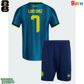 Colombia Luis Diaz #7 Replika Babytøj Udebanesæt Børn VM 2026 Kortærmet (+ Korte bukser)